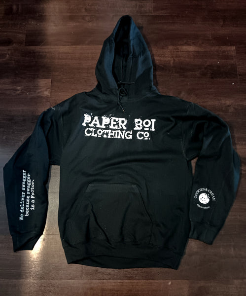 Black Hoodie Cookies Cream Paper Boi Clothing