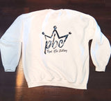 White Crew Neck Sweatshirt Cookies & Cream